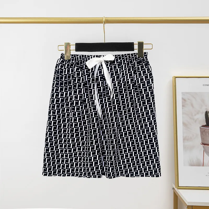 [Special Offer] Foreign Trade Tailstock Cotton Silk Pajama Pants Women's Summer Thin Artificial Cotton Shorts Loose Casual Home Pants display picture 9
