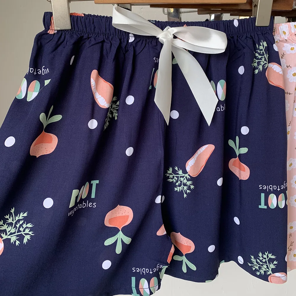 [Special Offer] Foreign Trade Tailstock Cotton Silk Pajama Pants Women's Summer Thin Artificial Cotton Shorts Loose Casual Home Pants display picture 12