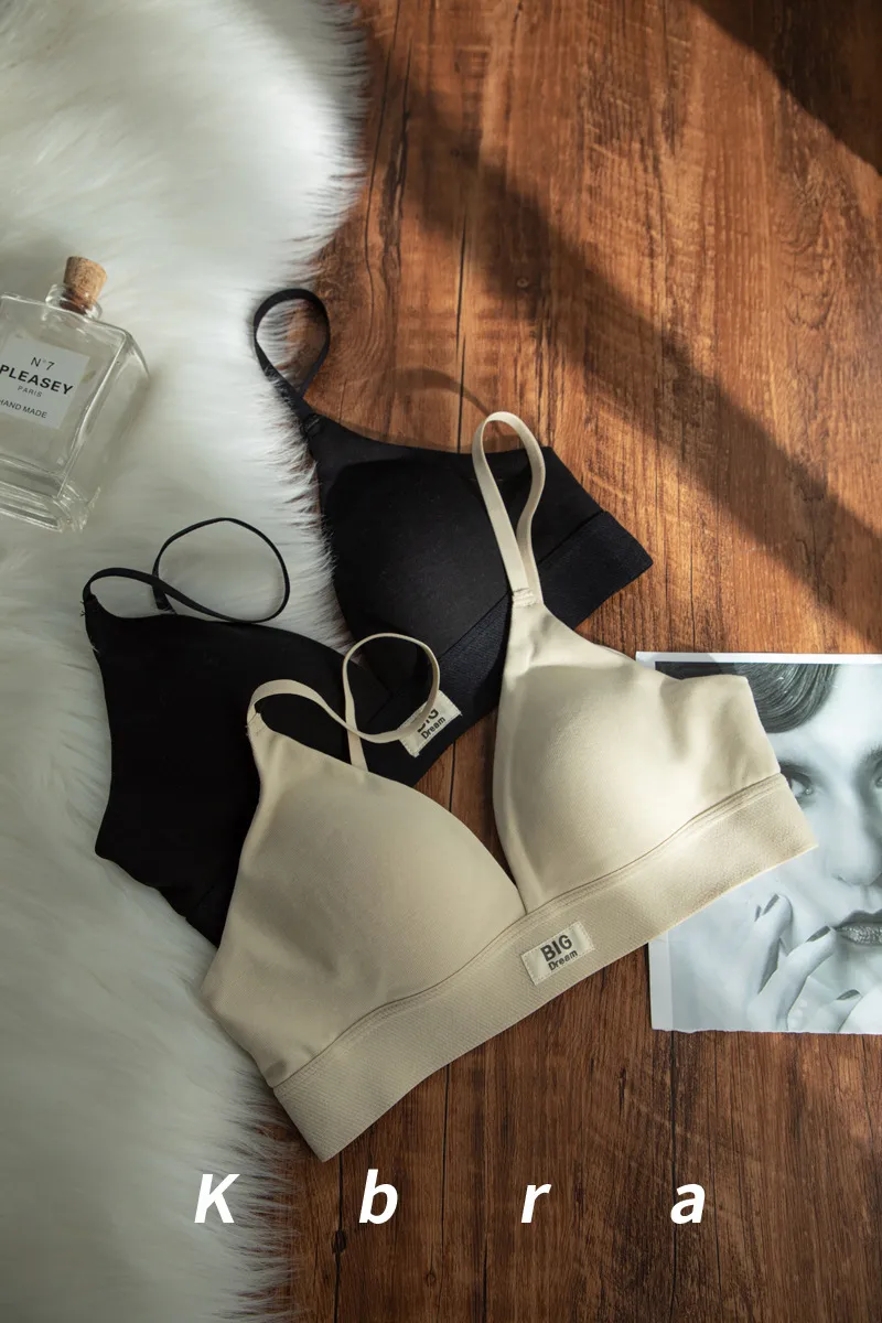 Women's Traceless Bra No Steel Ring French Comfortable Small Chest Push-up Triangle Cup Letter Breathable Anti-sagging Underwear display picture 13