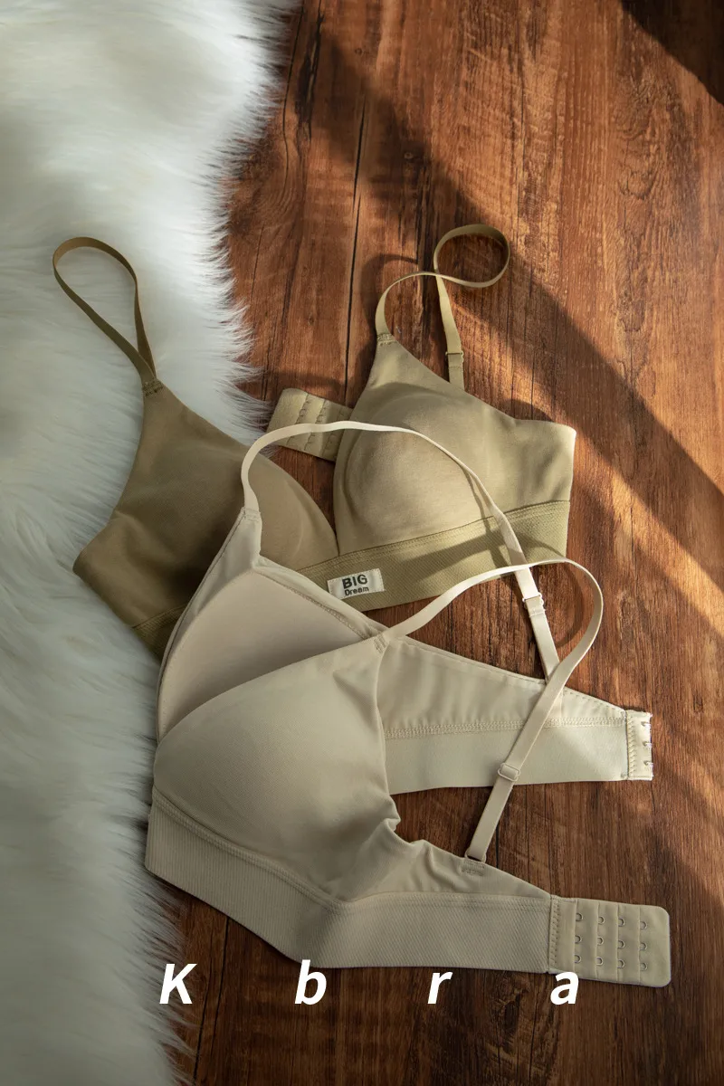 Women's Traceless Bra No Steel Ring French Comfortable Small Chest Push-up Triangle Cup Letter Breathable Anti-sagging Underwear display picture 15