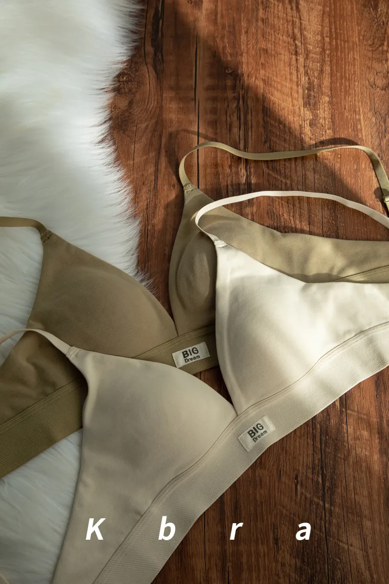 Women's Traceless Bra No Steel Ring French Comfortable Small Chest Push-up Triangle Cup Letter Breathable Anti-sagging Underwear display picture 17