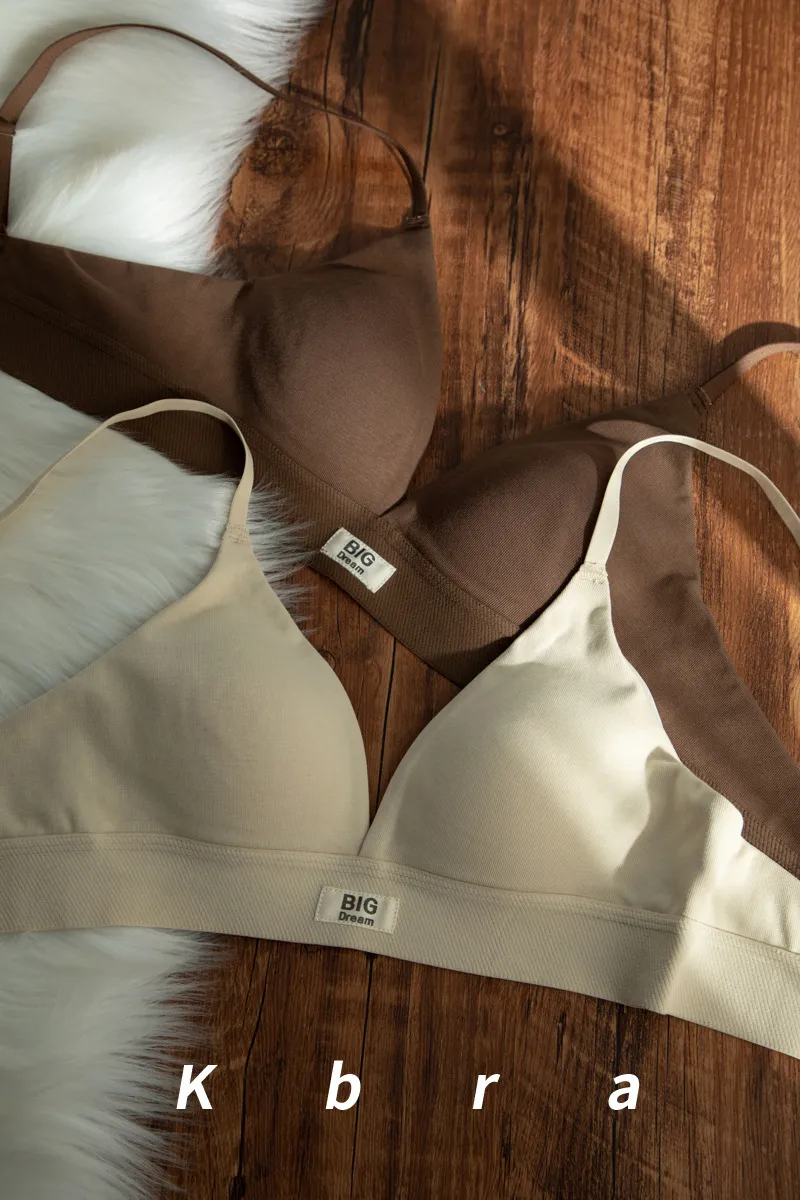Women's Traceless Bra No Steel Ring French Comfortable Small Chest Push-up Triangle Cup Letter Breathable Anti-sagging Underwear display picture 18