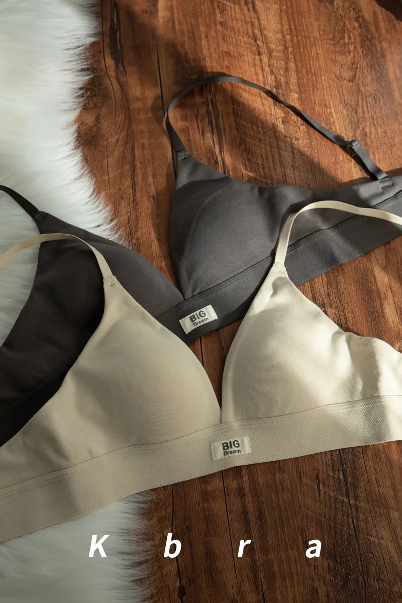 Women's Traceless Bra No Steel Ring French Comfortable Small Chest Push-up Triangle Cup Letter Breathable Anti-sagging Underwear display picture 20