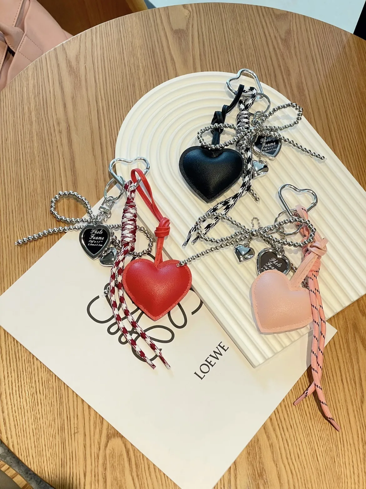 Original Leather Key Chain Cute Miu Girl Bag Pendant Pendant Love Pendant Girlfriends Birthday Gift display picture 2