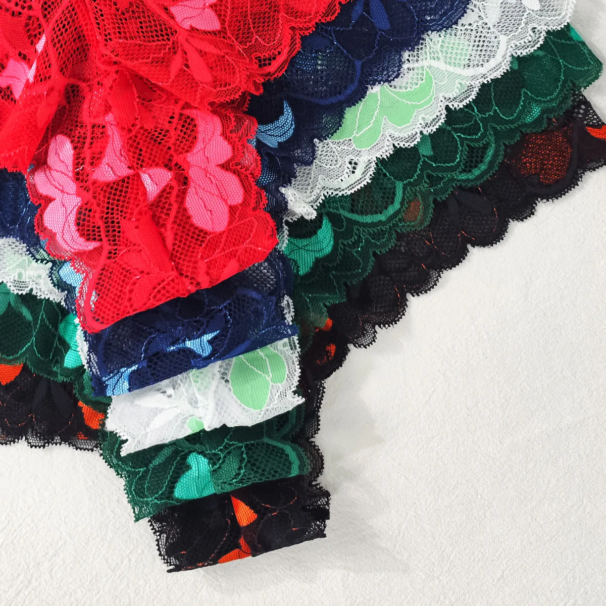 Size New Foreign Trade Full Lace Underwear Women's Gradient Color French Romantic Sexy Women's Boxer Briefs display picture 6