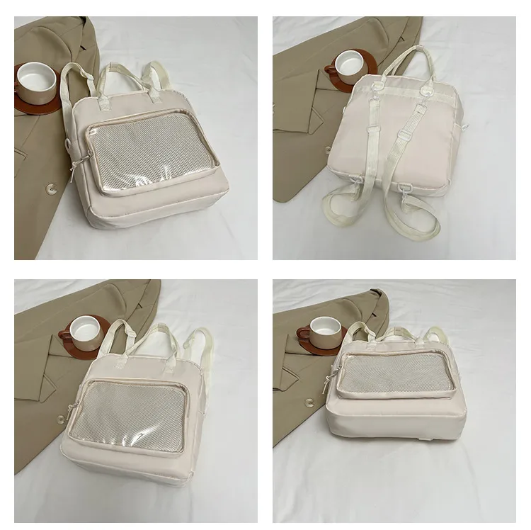 One-Shoulder Crossbody Bag, Cute Bag, Female Soft Girl Student Casual Transparent Bag, New Style Preppy Style Casual Tote Bag display picture 2