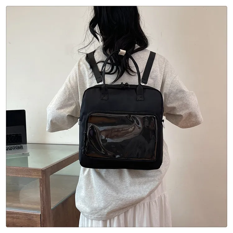 One-Shoulder Crossbody Bag, Cute Bag, Female Soft Girl Student Casual Transparent Bag, New Style Preppy Style Casual Tote Bag display picture 8