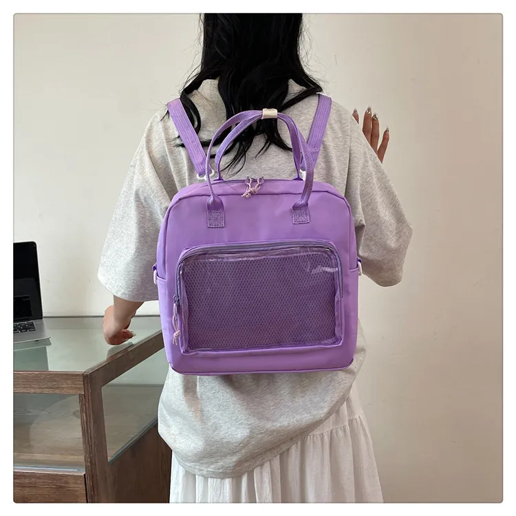 One-Shoulder Crossbody Bag, Cute Bag, Female Soft Girl Student Casual Transparent Bag, New Style Preppy Style Casual Tote Bag display picture 9