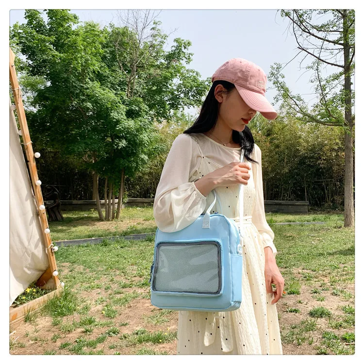 One-Shoulder Crossbody Bag, Cute Bag, Female Soft Girl Student Casual Transparent Bag, New Style Preppy Style Casual Tote Bag display picture 12