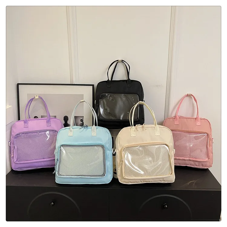 One-Shoulder Crossbody Bag, Cute Bag, Female Soft Girl Student Casual Transparent Bag, New Style Preppy Style Casual Tote Bag display picture 18