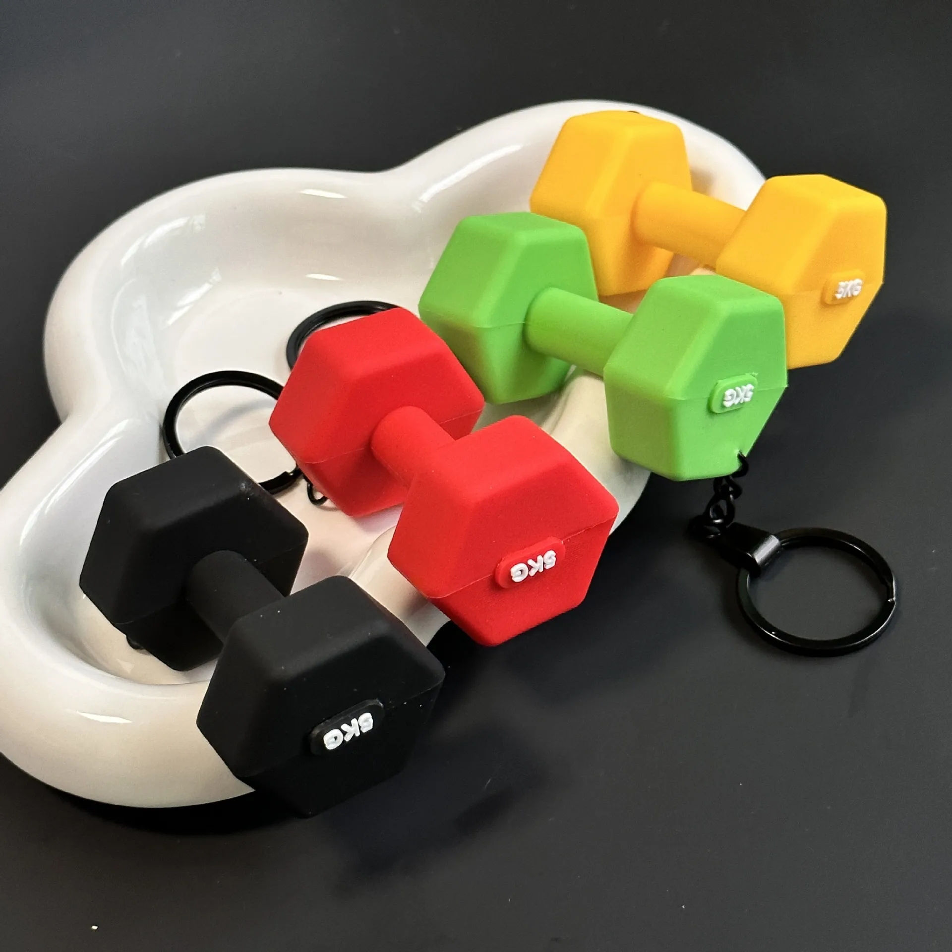 Removable Mini Large Barbell Fitness Series Thickened Keychain High Color Value Miu Bag Pendant Accessories Pendant display picture 12