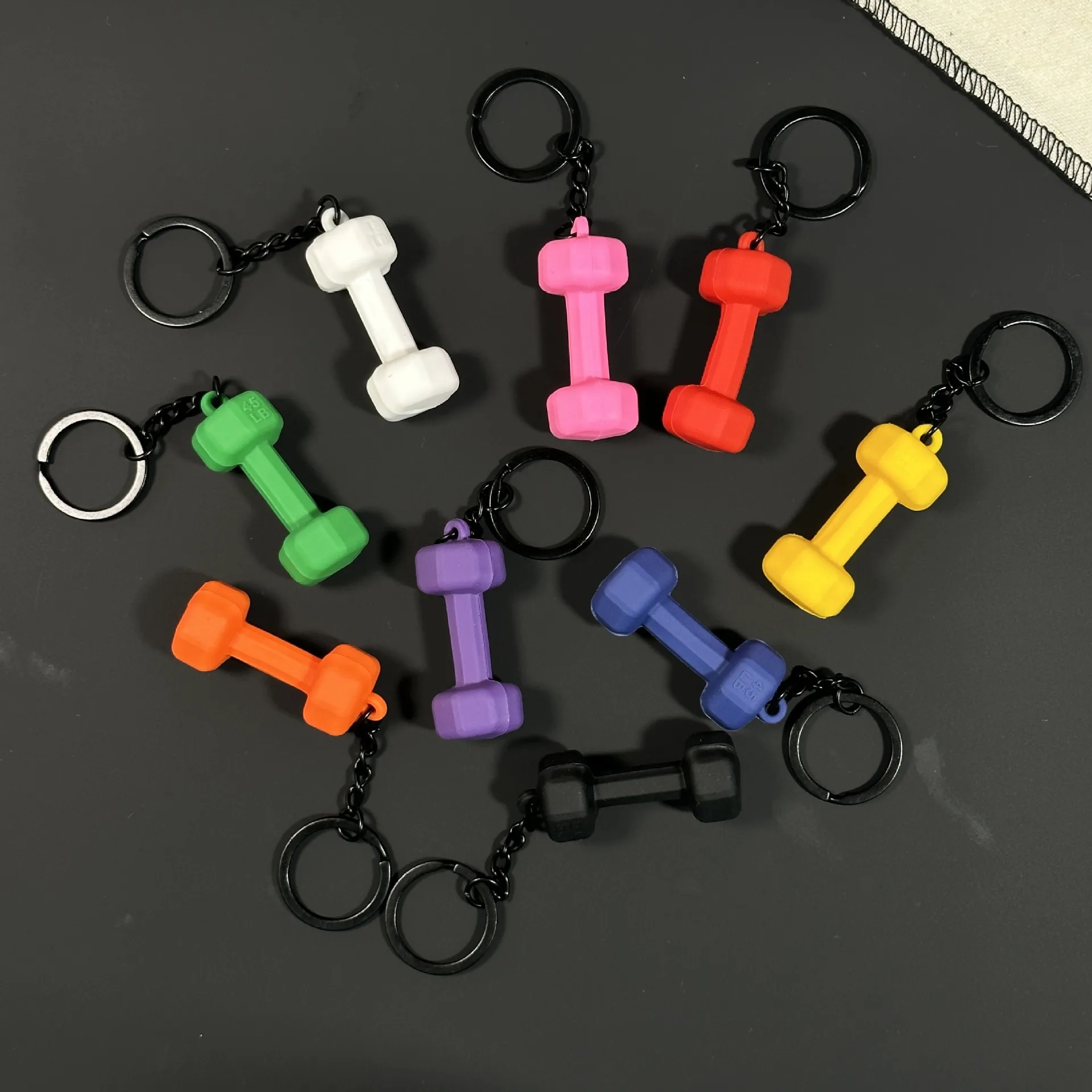 Removable Mini Large Barbell Fitness Series Thickened Keychain High Color Value Miu Bag Pendant Accessories Pendant display picture 19