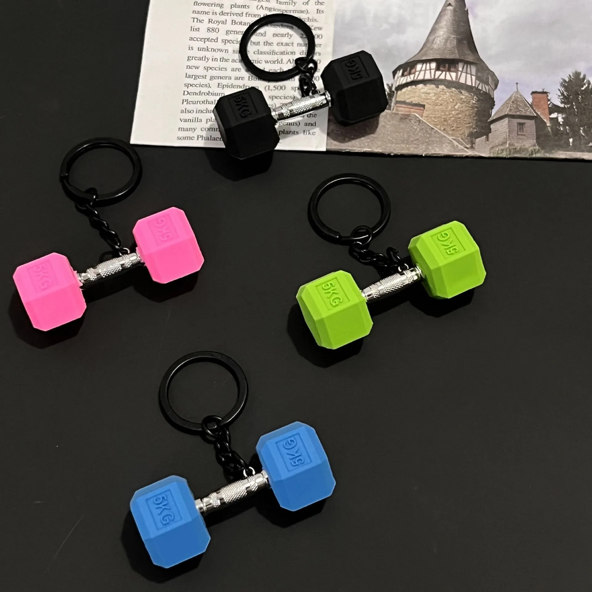 Removable Mini Large Barbell Fitness Series Thickened Keychain High Color Value Miu Bag Pendant Accessories Pendant display picture 31