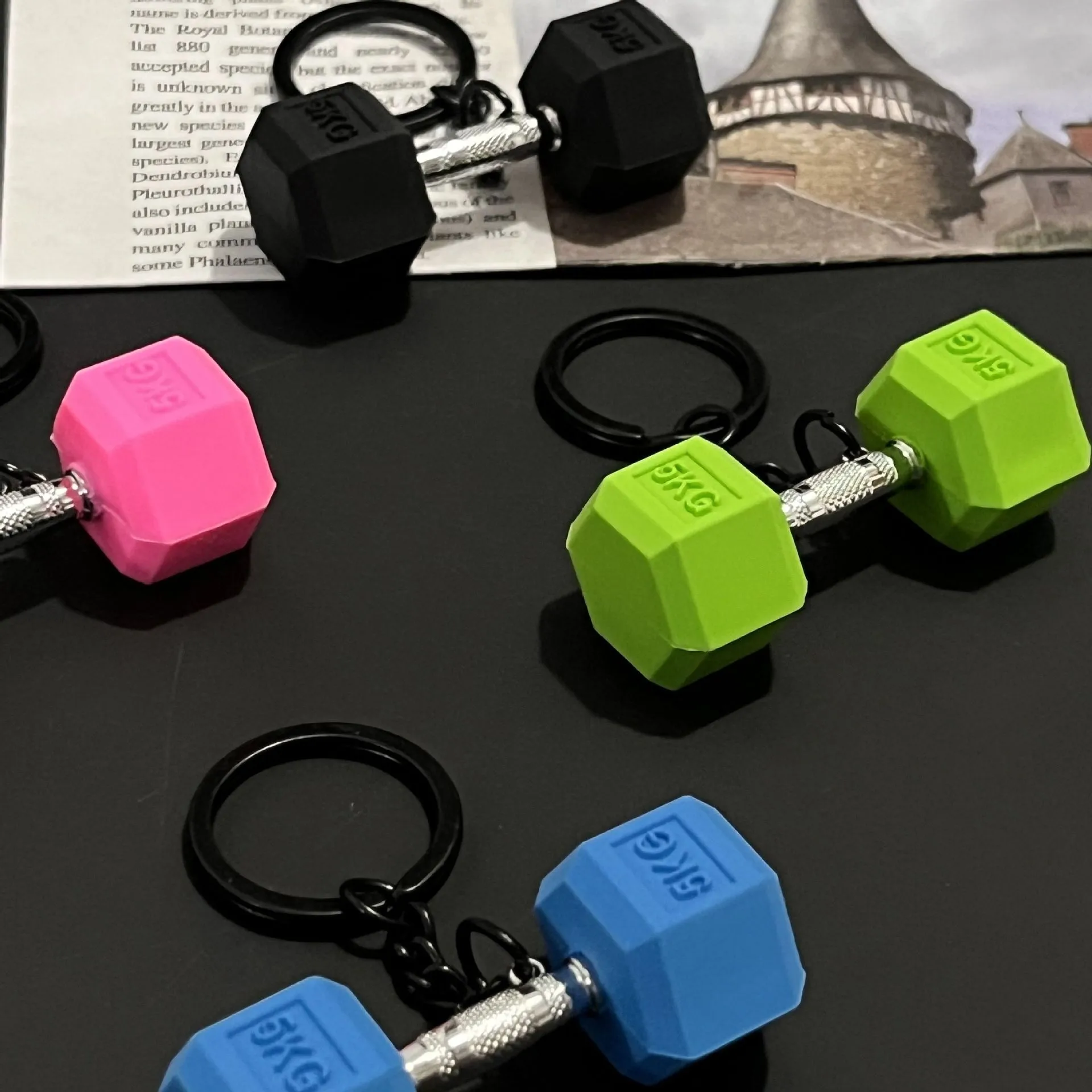 Removable Mini Large Barbell Fitness Series Thickened Keychain High Color Value Miu Bag Pendant Accessories Pendant display picture 32