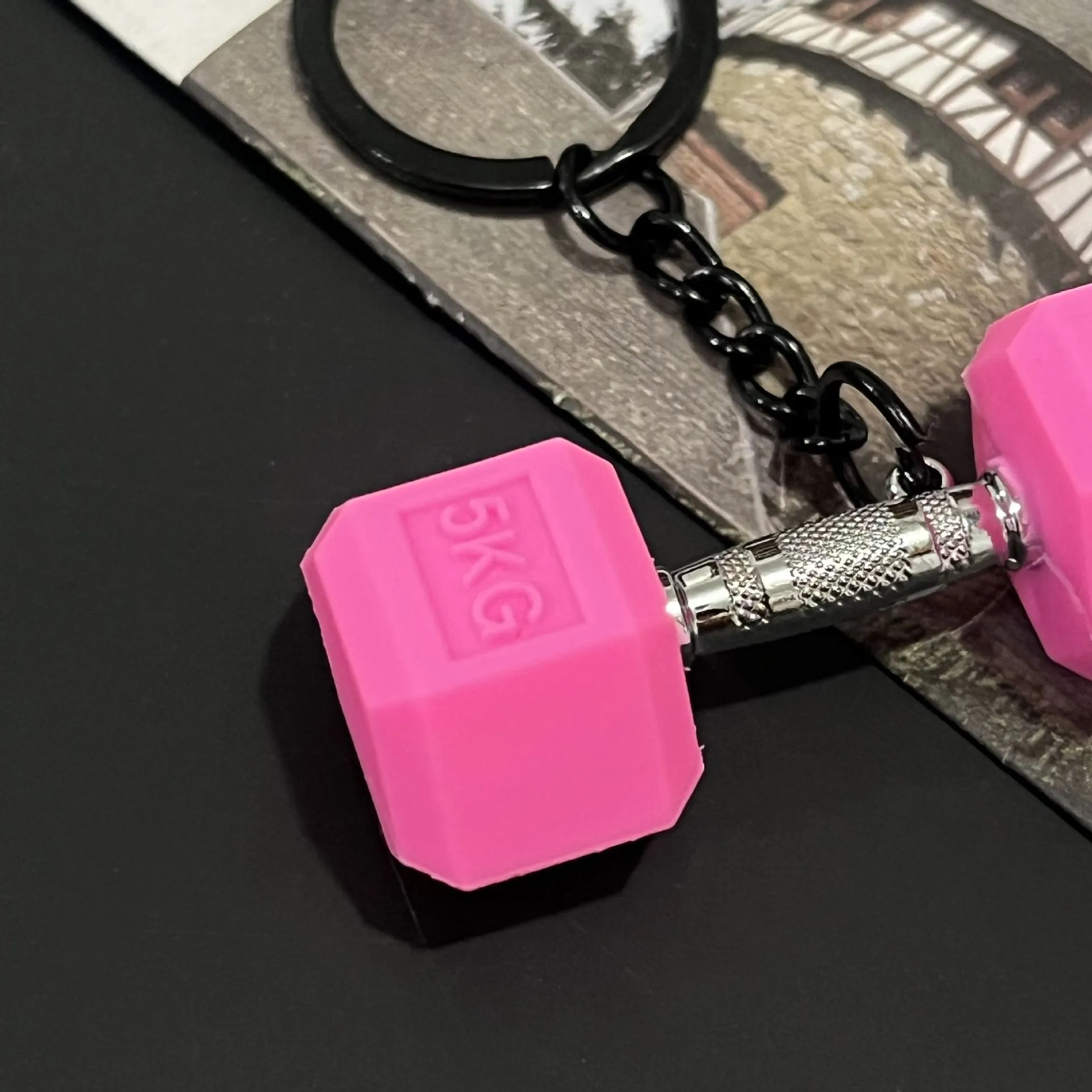 Removable Mini Large Barbell Fitness Series Thickened Keychain High Color Value Miu Bag Pendant Accessories Pendant display picture 37