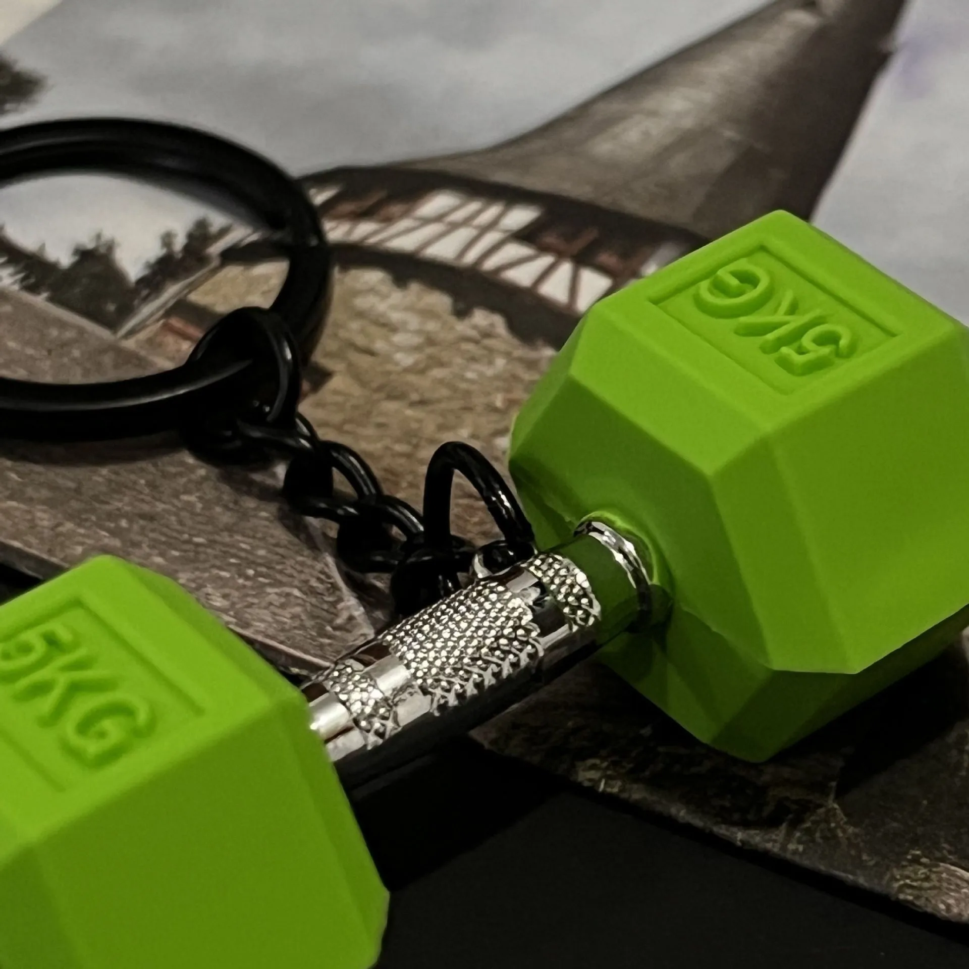 Removable Mini Large Barbell Fitness Series Thickened Keychain High Color Value Miu Bag Pendant Accessories Pendant display picture 39