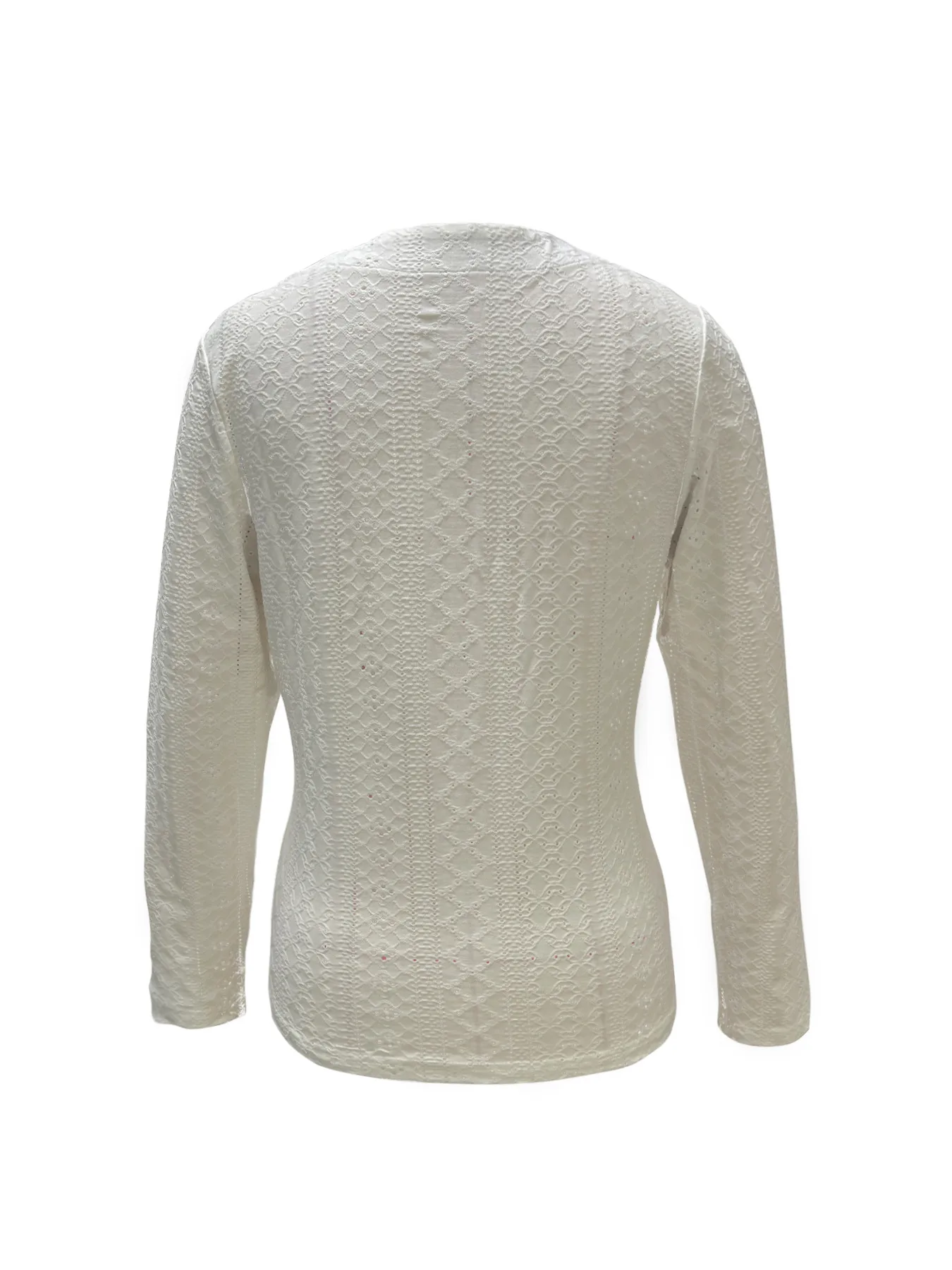 In Stock Popular Autumn And Winter Solid Color Long Sleeve Hollow V-neck Women's Sweater Women's Top display picture 6