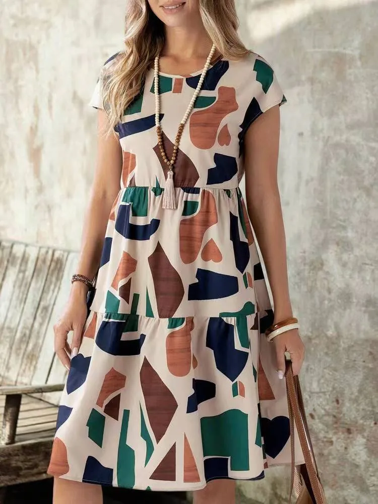 Europe And The United States Spring And Summer New Women's Clothing Europe And The United States   Fashion Printing Dress Women display picture 3