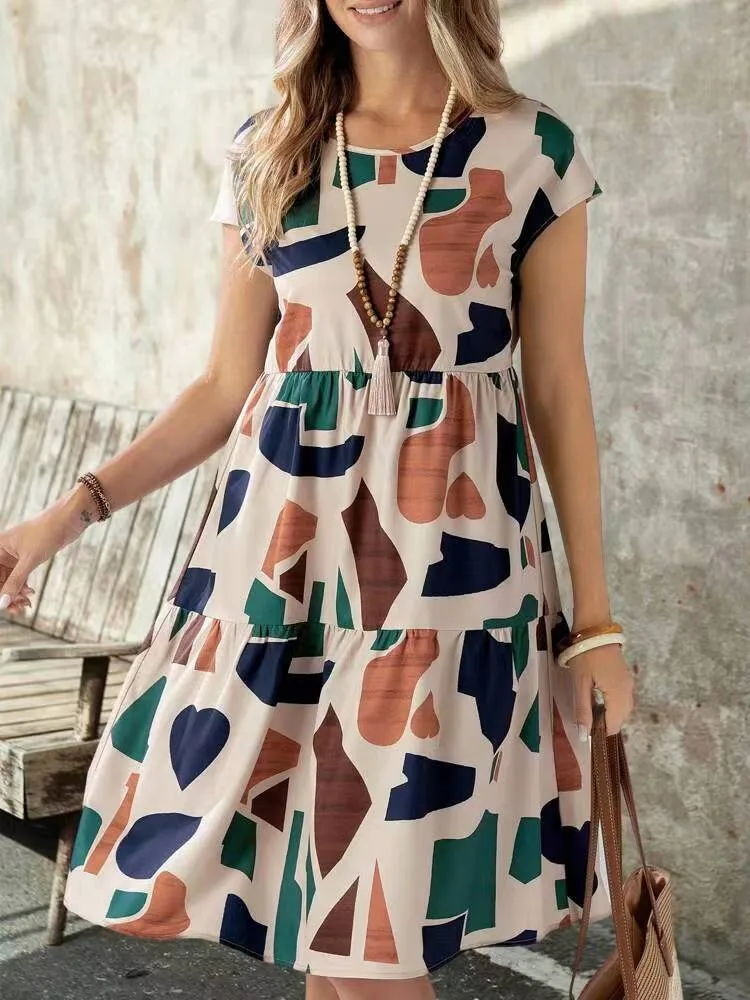 Europe And The United States Spring And Summer New Women's Clothing Europe And The United States   Fashion Printing Dress Women display picture 6
