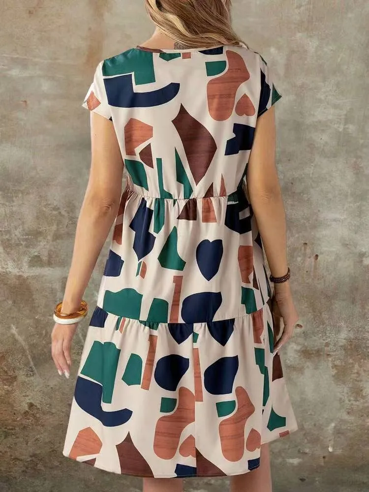 Europe And The United States Spring And Summer New Women's Clothing Europe And The United States   Fashion Printing Dress Women display picture 7