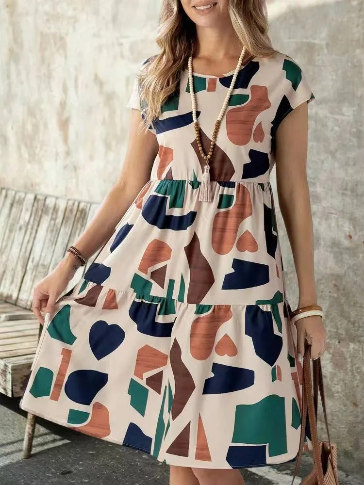 Europe And The United States Spring And Summer New Women's Clothing Europe And The United States   Fashion Printing Dress Women display picture 8
