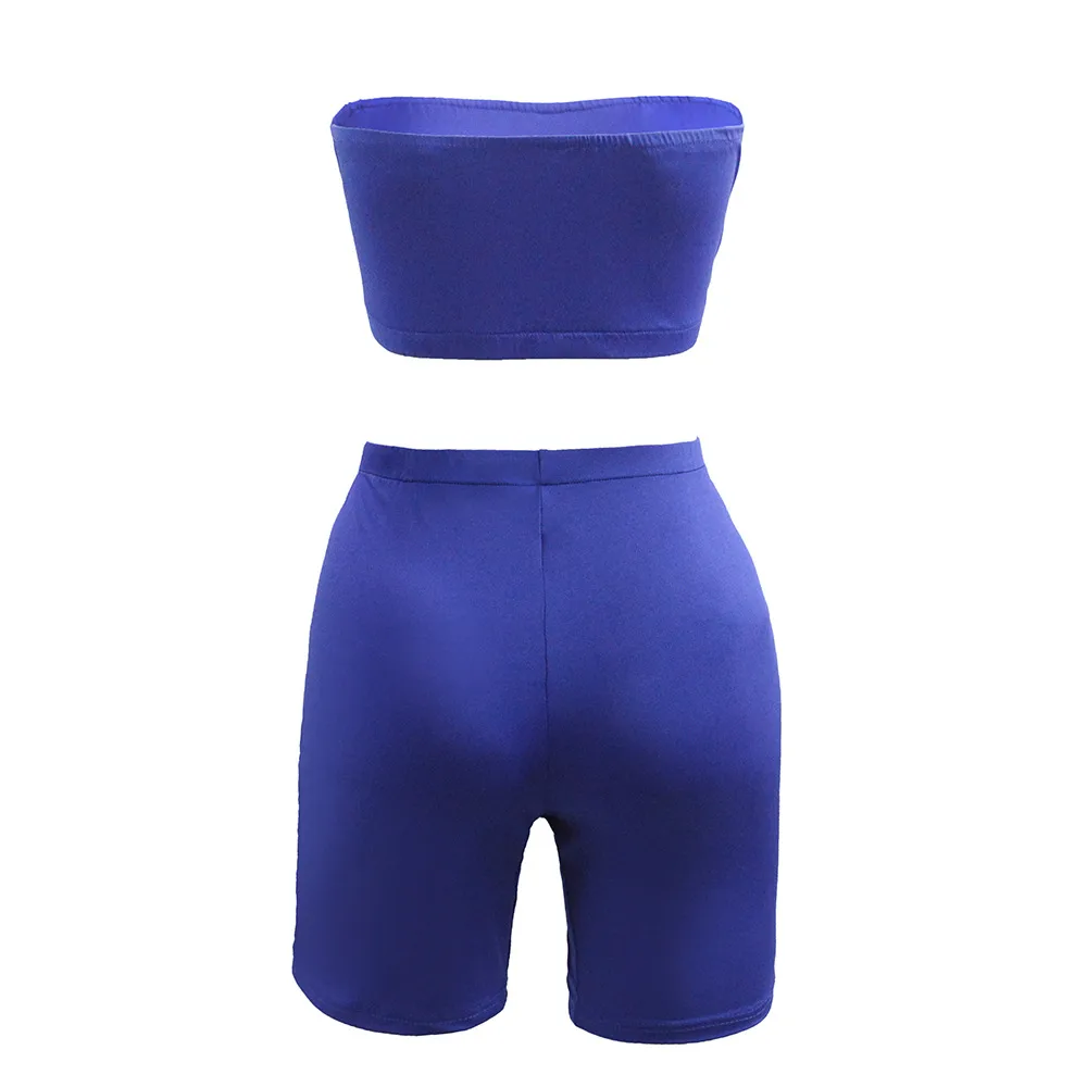 Hot Selling Casual Sports Fitness Running Exercise High Elastic Tight Elastic Small Strapless Shorts Two-piece Set display picture 4