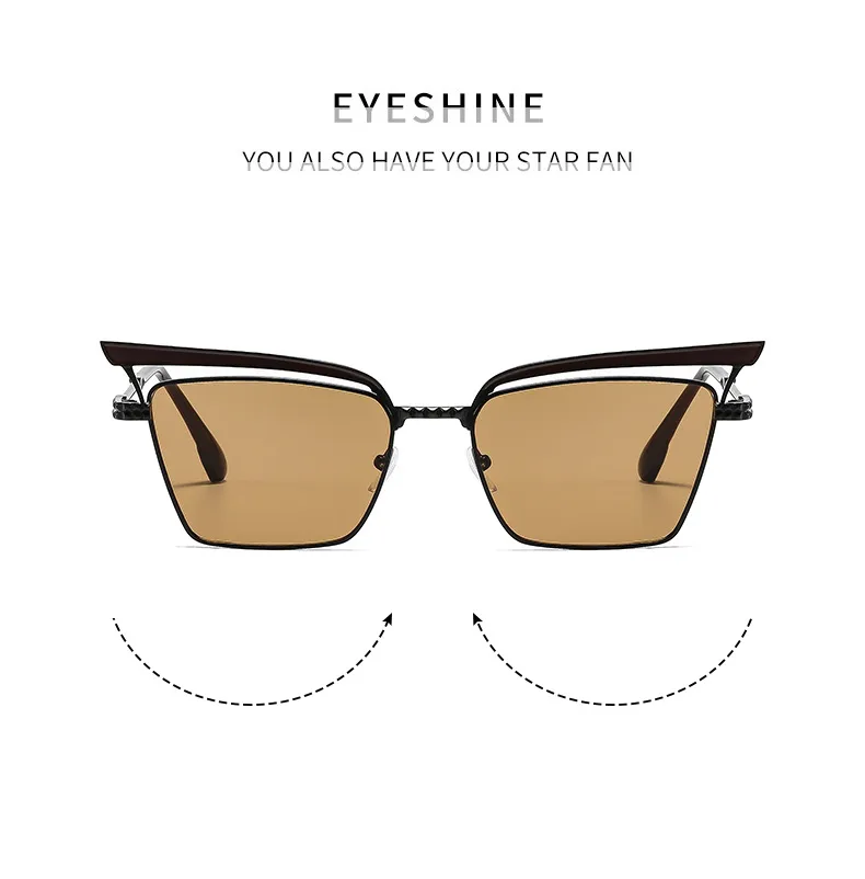 Summer Fashionable Women's Cat Eye Sunglasses Sunscreen High-End Metal Trendy Eyewear Travel Fishing Special Use Universal Season display picture 2