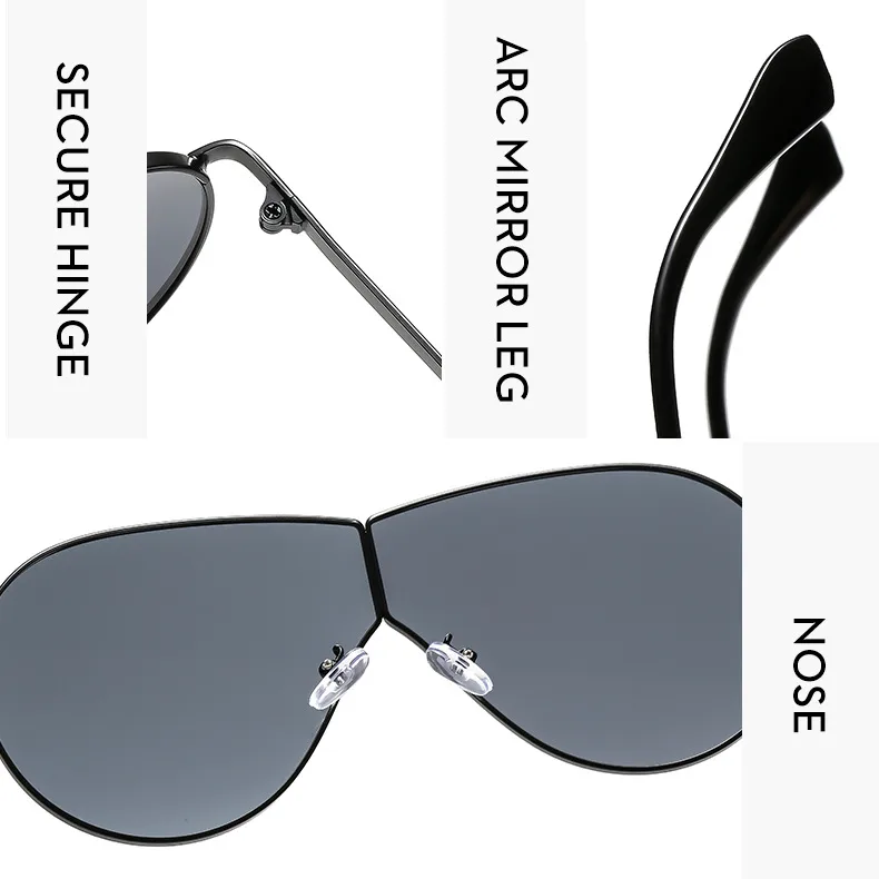 Summer New Outdoor Large Frame Frog Eyes Sunglasses Trendy Personalized Unisex Driving Sun Glasses Geometric Pattern Full Frame display picture 6