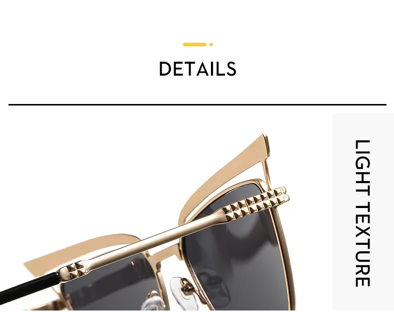 Summer Fashionable Women's Cat Eye Sunglasses Sunscreen High-End Metal Trendy Eyewear Travel Fishing Special Use Universal Season display picture 5