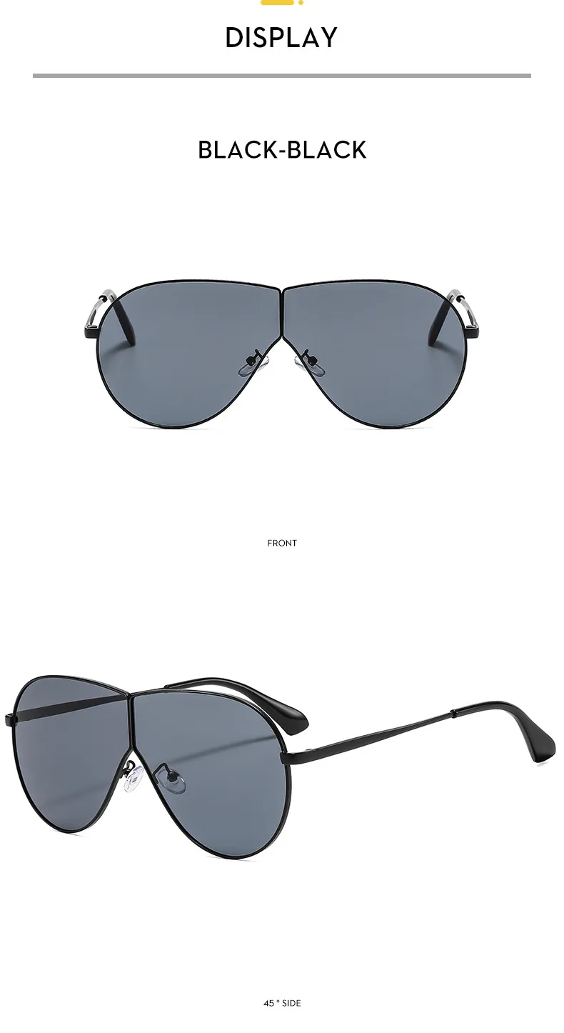 Summer New Outdoor Large Frame Frog Eyes Sunglasses Trendy Personalized Unisex Driving Sun Glasses Geometric Pattern Full Frame display picture 9