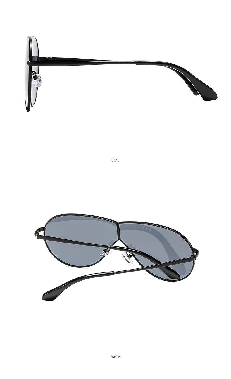 Summer New Outdoor Large Frame Frog Eyes Sunglasses Trendy Personalized Unisex Driving Sun Glasses Geometric Pattern Full Frame display picture 10