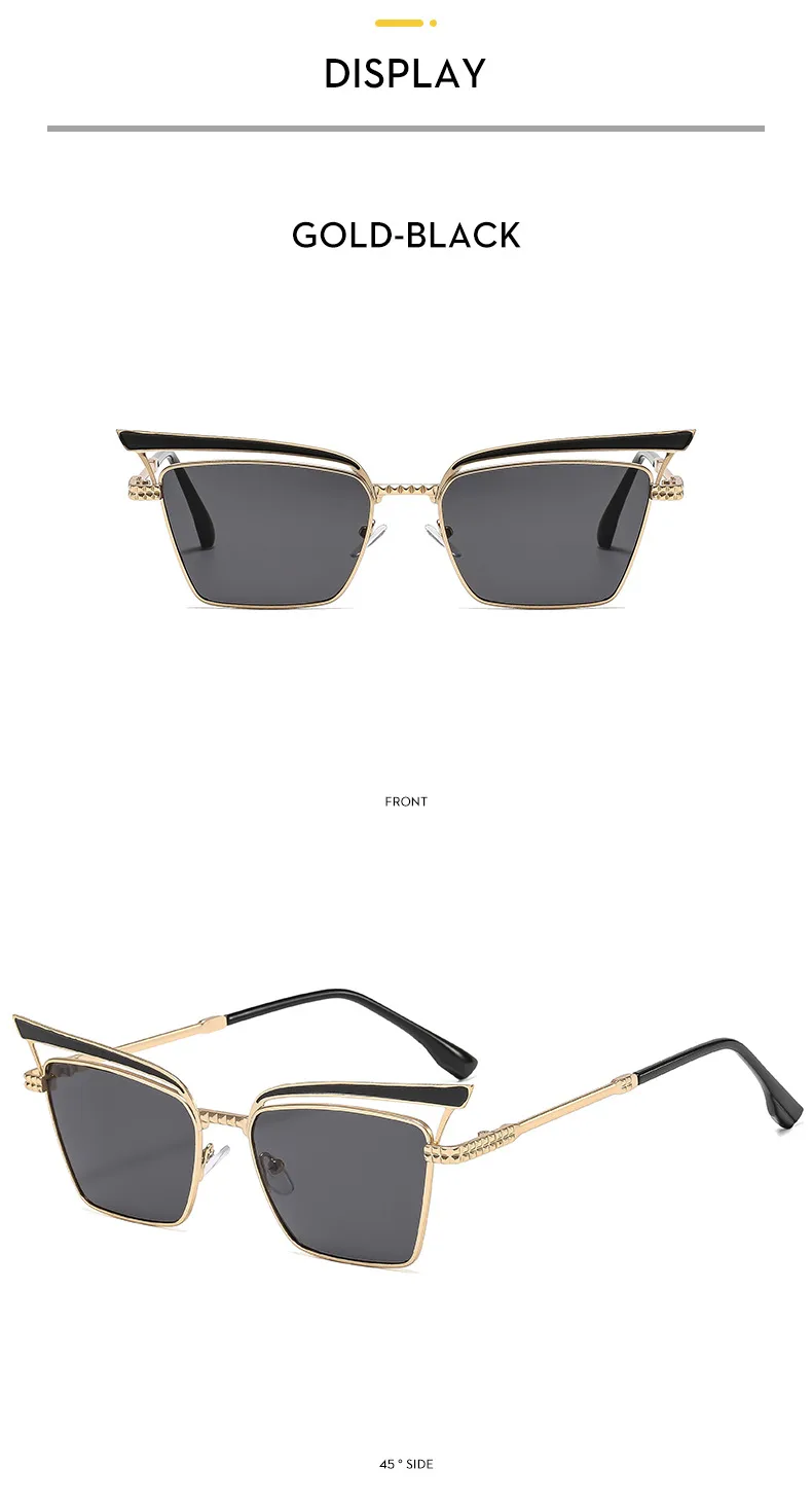 Summer Fashionable Women's Cat Eye Sunglasses Sunscreen High-End Metal Trendy Eyewear Travel Fishing Special Use Universal Season display picture 9