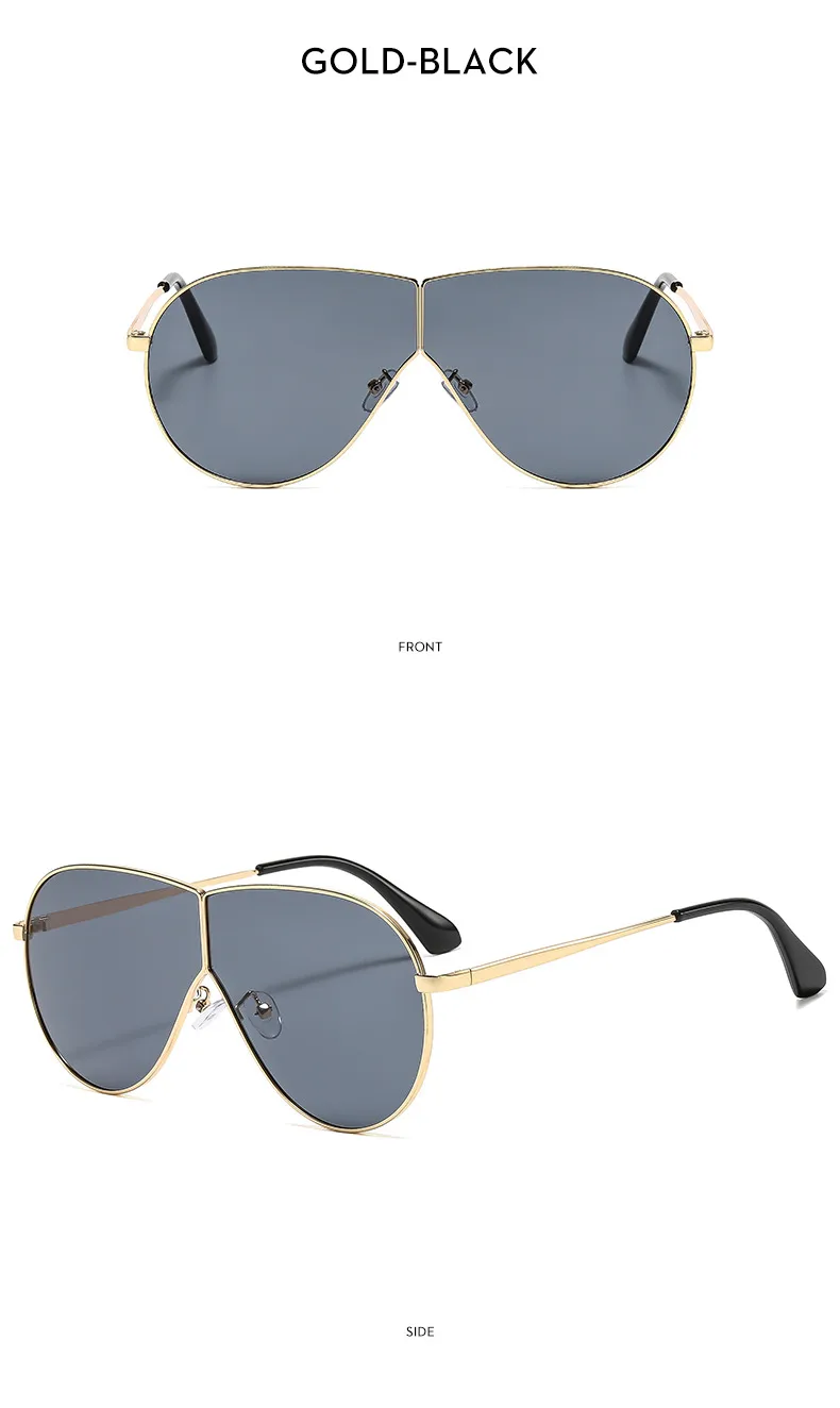 Summer New Outdoor Large Frame Frog Eyes Sunglasses Trendy Personalized Unisex Driving Sun Glasses Geometric Pattern Full Frame display picture 11