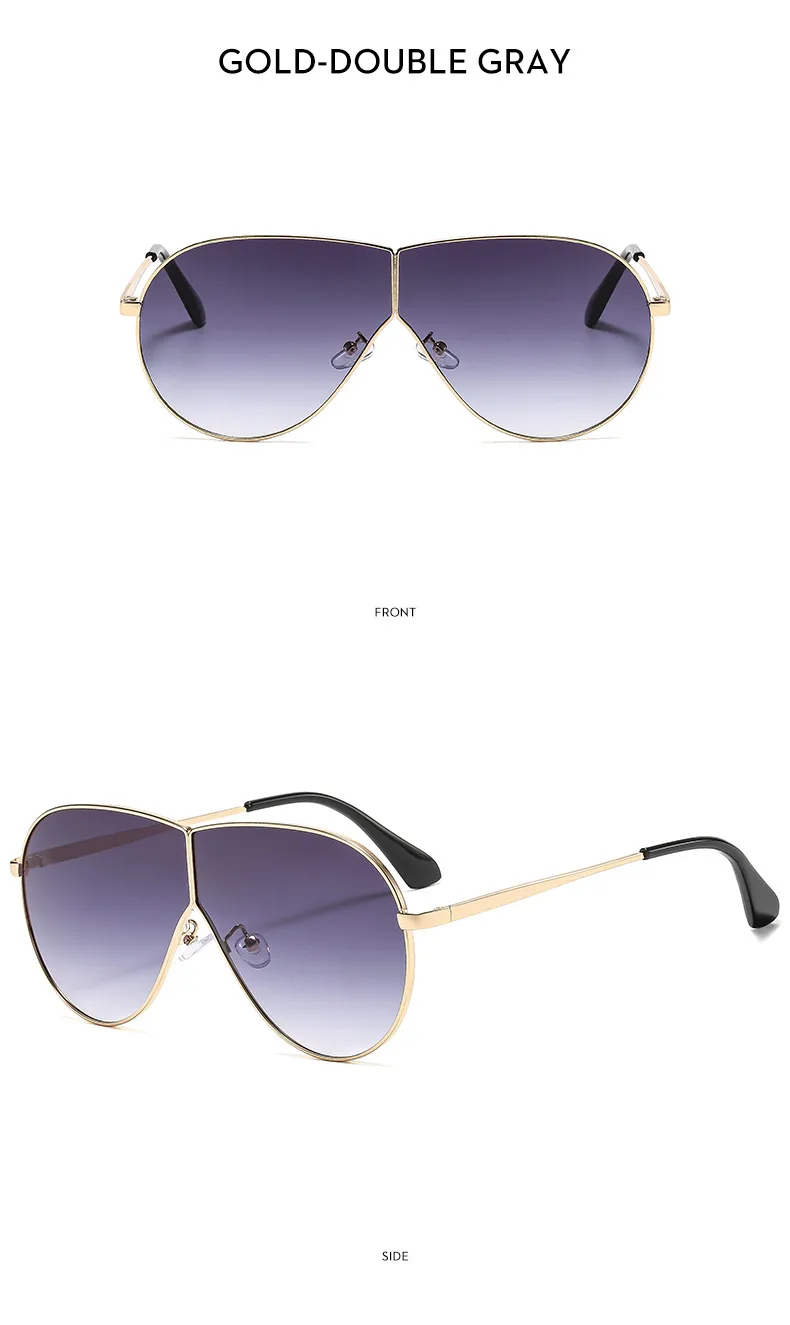 Summer New Outdoor Large Frame Frog Eyes Sunglasses Trendy Personalized Unisex Driving Sun Glasses Geometric Pattern Full Frame display picture 12