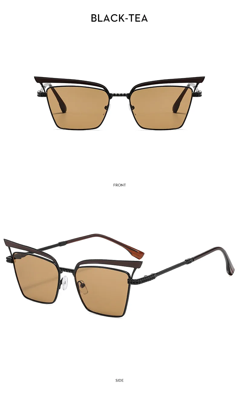 Summer Fashionable Women's Cat Eye Sunglasses Sunscreen High-End Metal Trendy Eyewear Travel Fishing Special Use Universal Season display picture 11