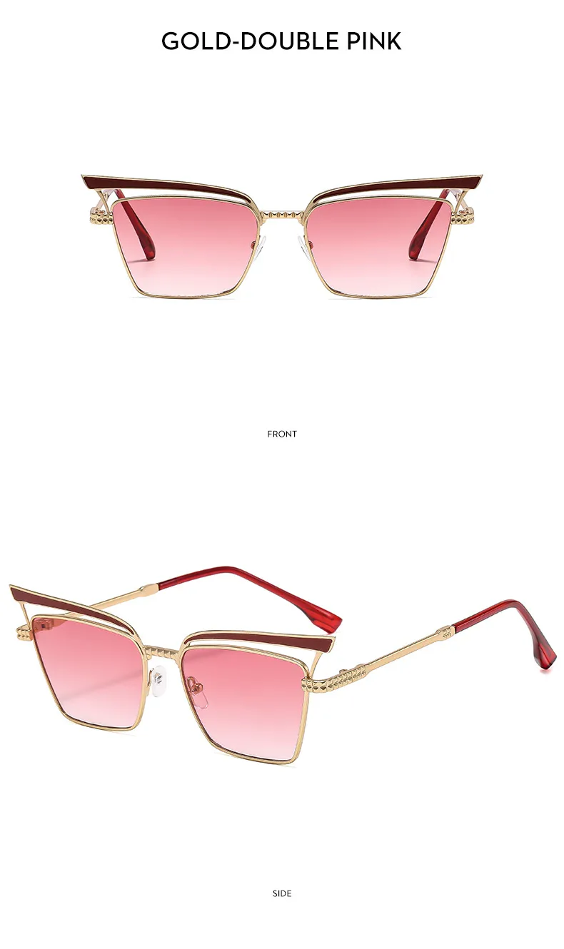 Summer Fashionable Women's Cat Eye Sunglasses Sunscreen High-End Metal Trendy Eyewear Travel Fishing Special Use Universal Season display picture 14