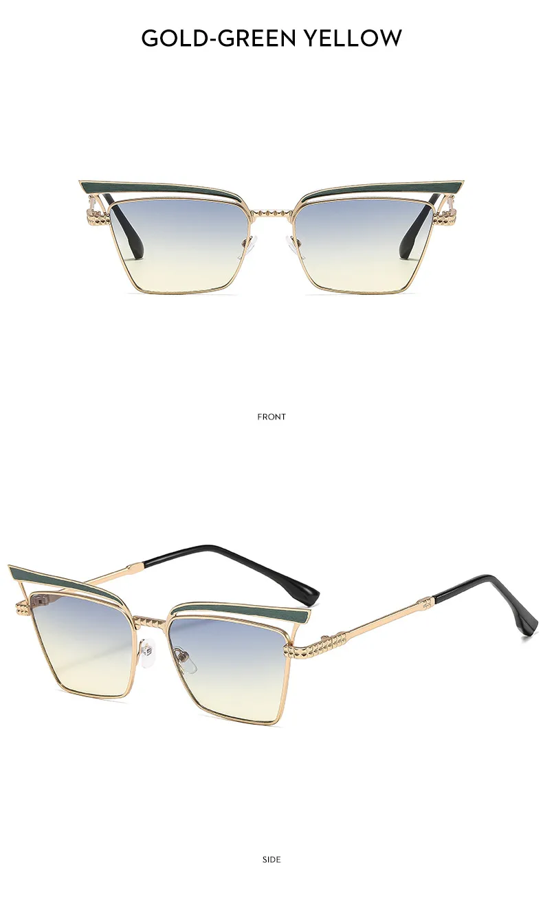 Summer Fashionable Women's Cat Eye Sunglasses Sunscreen High-End Metal Trendy Eyewear Travel Fishing Special Use Universal Season display picture 15