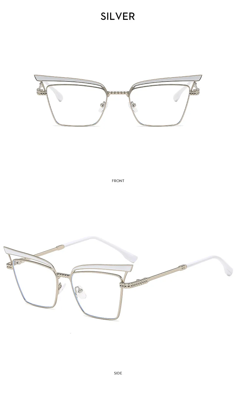 Summer Fashionable Women's Cat Eye Sunglasses Sunscreen High-End Metal Trendy Eyewear Travel Fishing Special Use Universal Season display picture 17