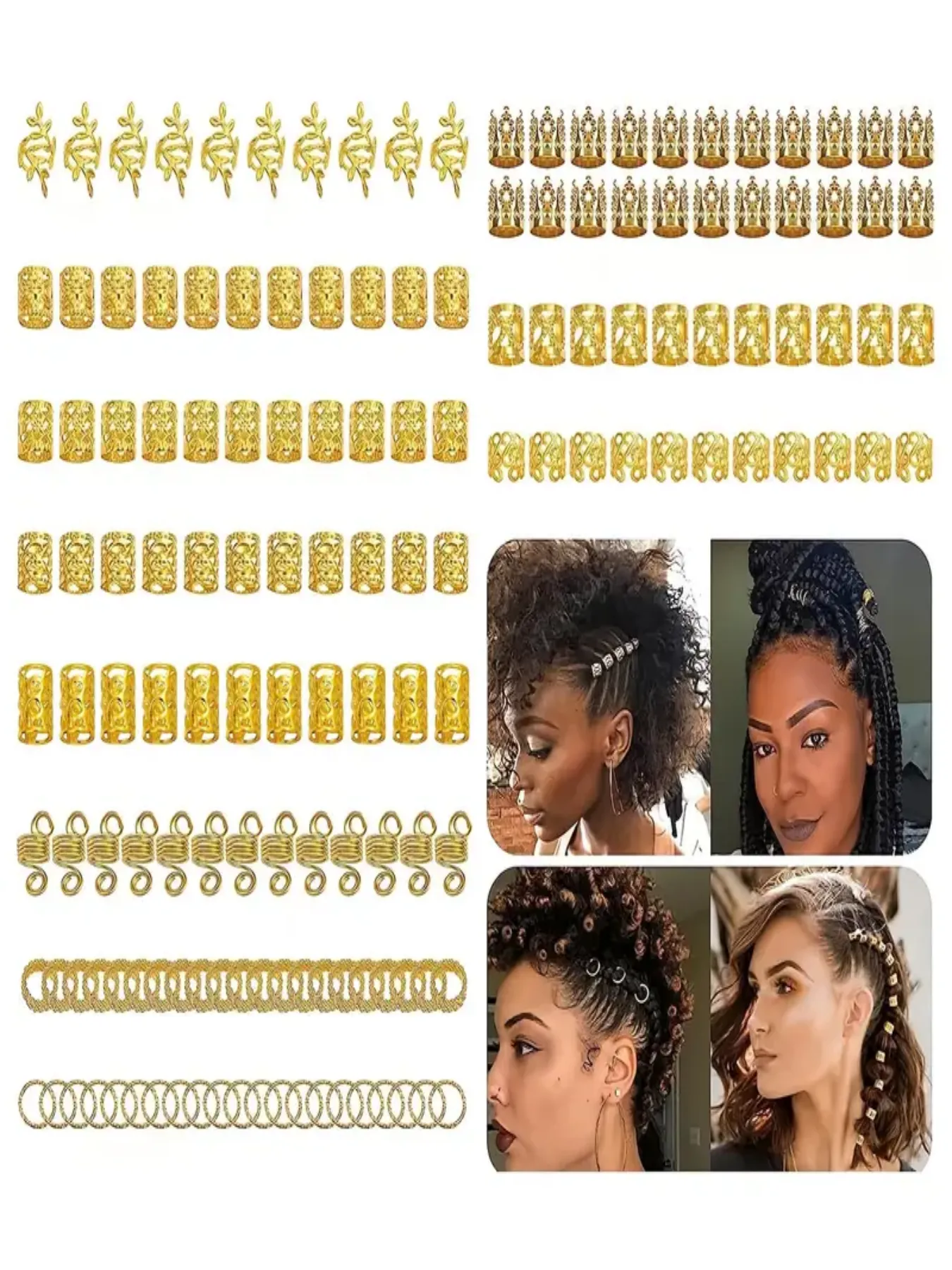 Women's Elegant Cute Casual Holiday Party Curls Straight Hair Dreadlocks Hair Rings display picture 1