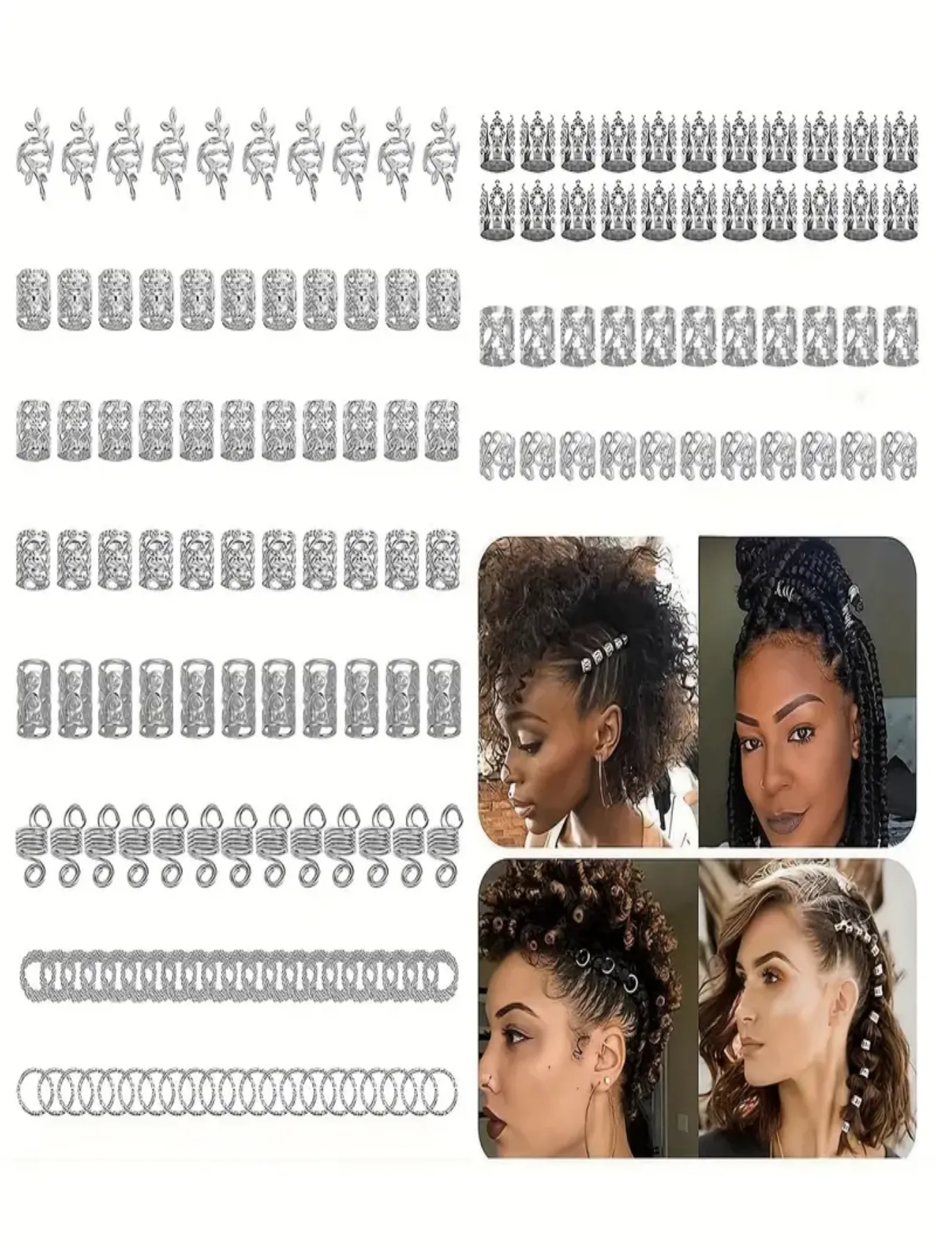 Women's Elegant Cute Casual Holiday Party Curls Straight Hair Dreadlocks Hair Rings display picture 5