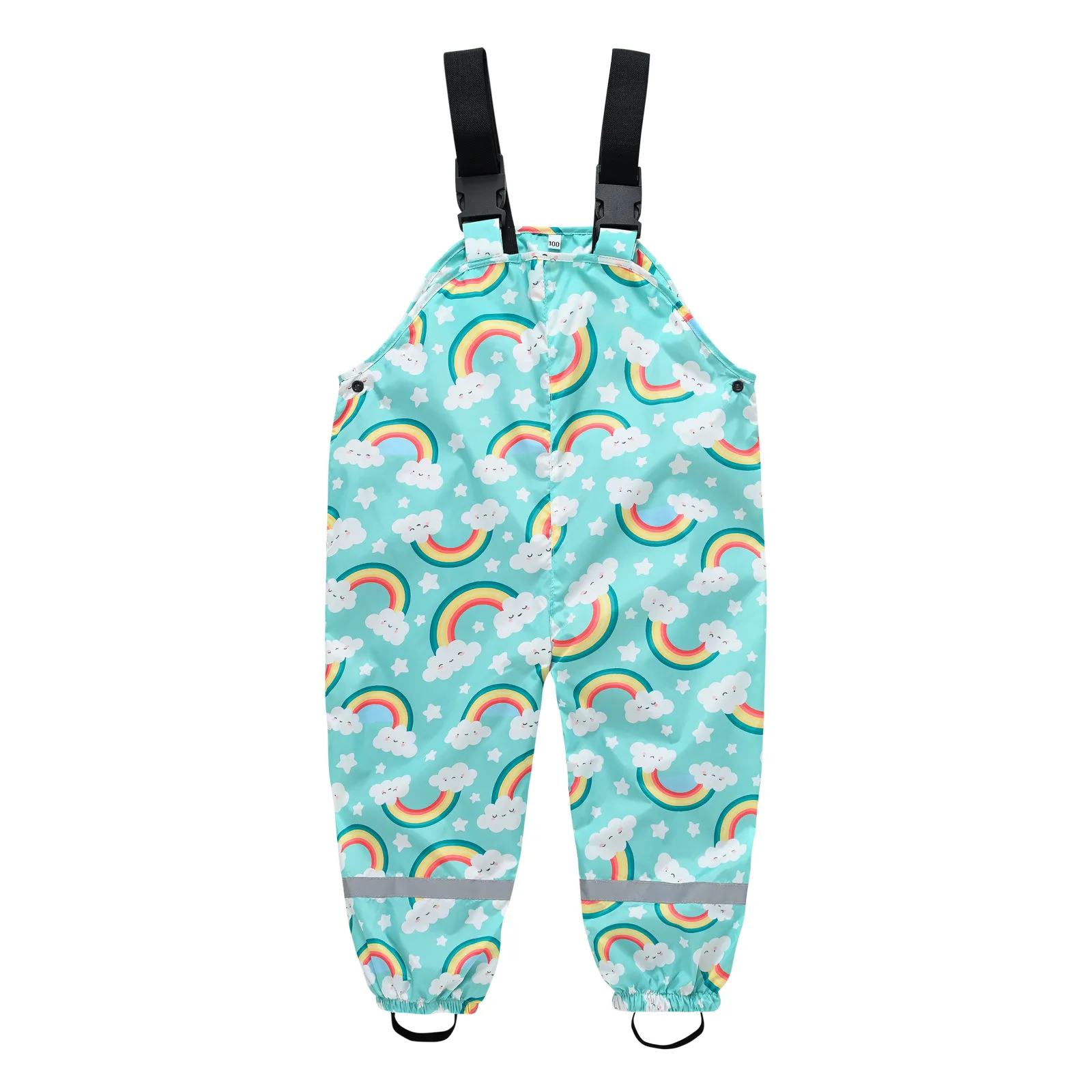 Children's Shoulder Strap Rain Pants Boys And Girls Baby Water Pants Children Rain Gear Kindergarten Children One-Piece Outdoor Technical Trousers display picture 5