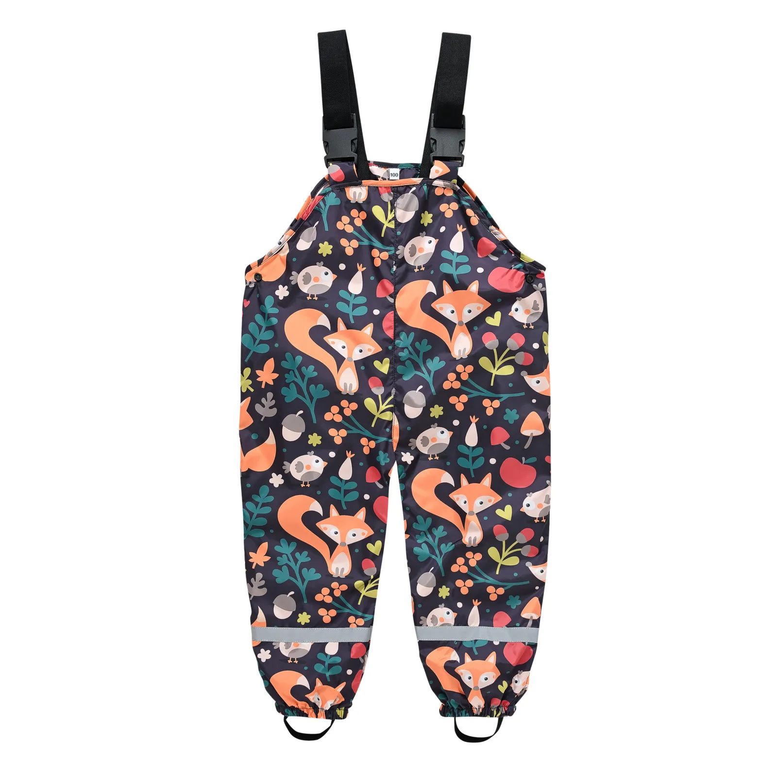 Children's Shoulder Strap Rain Pants Boys And Girls Baby Water Pants Children Rain Gear Kindergarten Children One-Piece Outdoor Technical Trousers display picture 9