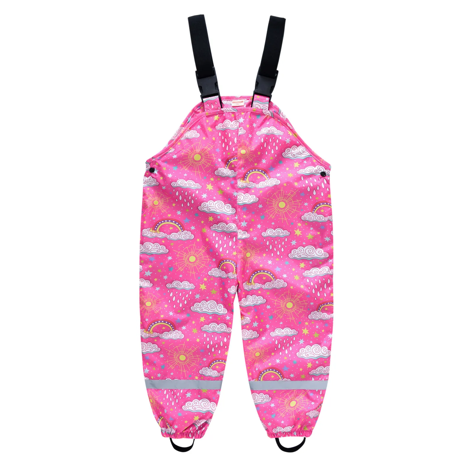 Children's Shoulder Strap Rain Pants Boys And Girls Baby Water Pants Children Rain Gear Kindergarten Children One-Piece Outdoor Technical Trousers display picture 17