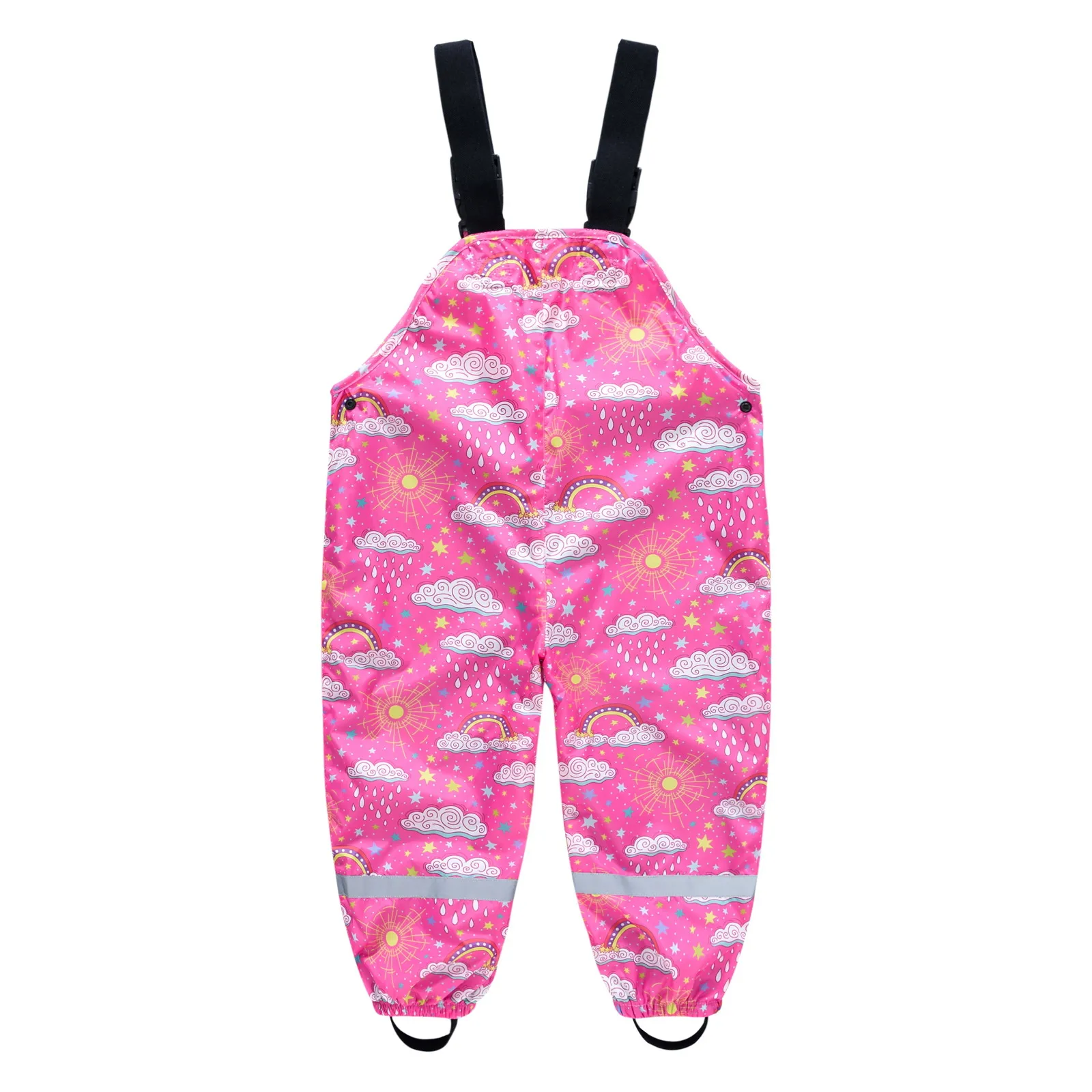 Children's Shoulder Strap Rain Pants Boys And Girls Baby Water Pants Children Rain Gear Kindergarten Children One-Piece Outdoor Technical Trousers display picture 18