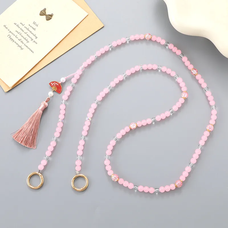 1 Piece Chinoiserie Elegant Lady Geometric Beaded Beaded Bag Pendant Mobile Phone Chain display picture 4