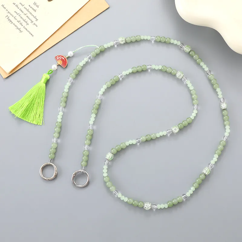 1 Piece Chinoiserie Elegant Lady Geometric Beaded Beaded Bag Pendant Mobile Phone Chain display picture 3