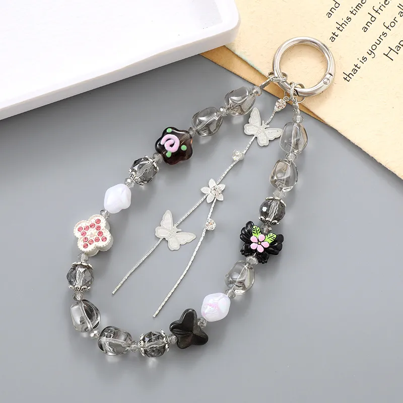 1 Piece Elegant Lady Butterfly Beaded Beaded Bag Pendant Mobile Phone Chain display picture 3
