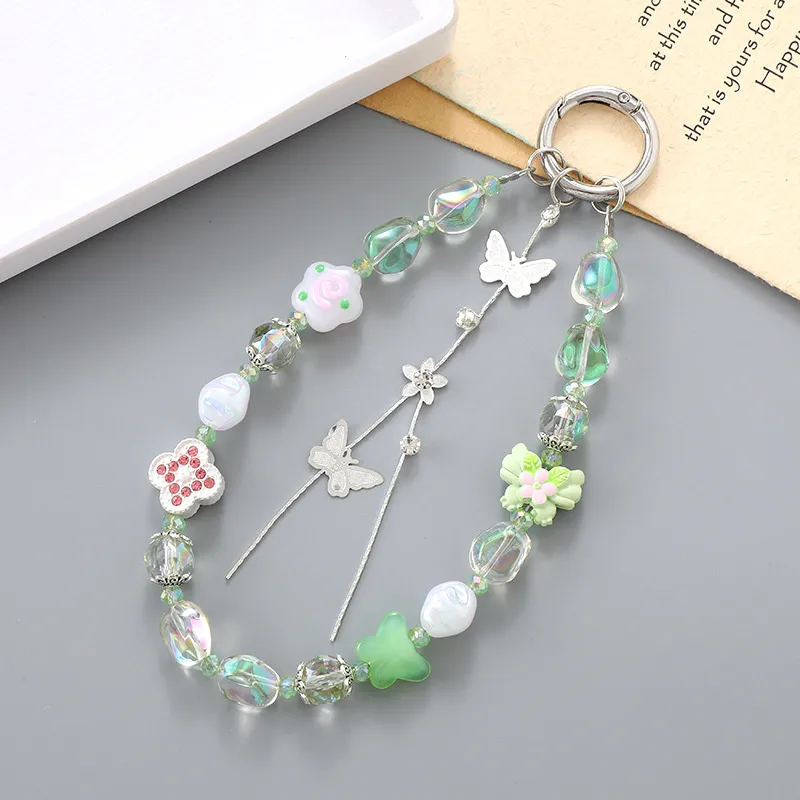 1 Piece Elegant Lady Butterfly Beaded Beaded Bag Pendant Mobile Phone Chain display picture 4