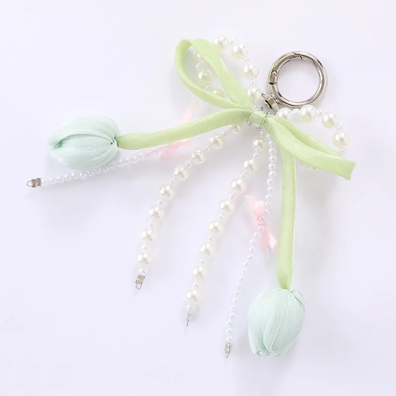 1 Piece Elegant Lady Sweet Flower Beaded Bag Pendant Keychain display picture 7