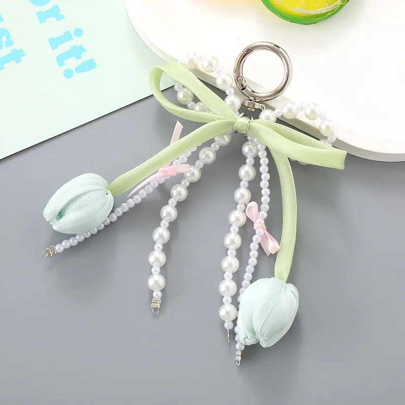 1 Piece Elegant Lady Sweet Flower Beaded Bag Pendant Keychain display picture 3